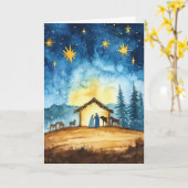 Calm Christmas Eve Watercolor Karte (Gelbe Blume)