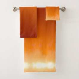 Calm City Skyline Sunset Abstrakt Impressionist Badhandtuch Set