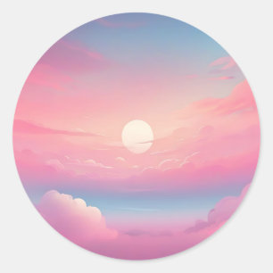 Calm Clouds Sky Runder Aufkleber