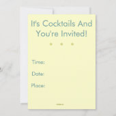 Calm Cocktail Party Custom Invitation (blau) Einladung (Rückseite)