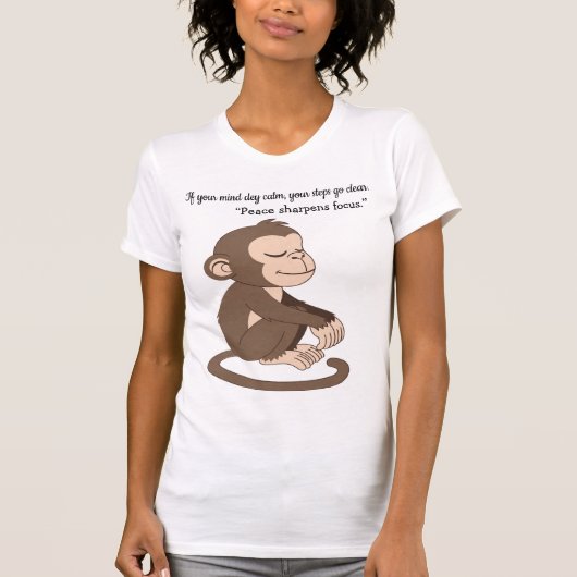 Calm Confidence Monkey – Minimal Lifestyle T-Shirt (Vorderseite)