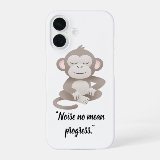Calm Confidence Monkey – Minimal Phone Case iPhone 16 Hülle (Rückseite)
