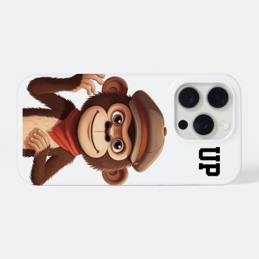 Calm Confidence Monkey – Minimal Phone Case iPhone Hülle (Rückseite (Horizontal))