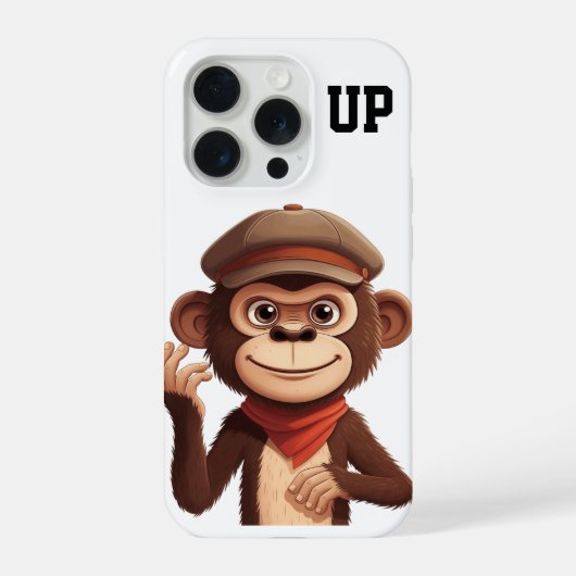 Calm Confidence Monkey – Minimal Phone Case iPhone Hülle (Rückseite)