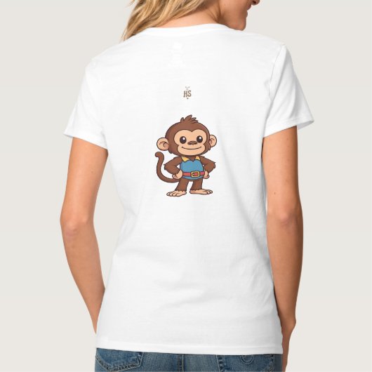 Calm Confidence Monkey – Quiet Progress  T-Shirt (Rückseite)