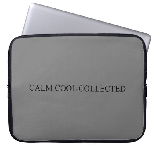 Calm cool gesammelt schwarz dunkelgrau minimalisti laptopschutzhülle (Vorderseite)