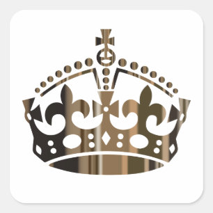 Calm Cooper Crown behalten - Hintergrund ändern Quadratischer Aufkleber