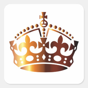 Calm Cooper Crown behalten - Hintergrund ändern Quadratischer Aufkleber