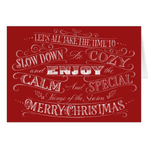 Calm + Cozy Red Merry Christmas Chalk Calligraphy