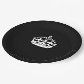 Calm Crown auf Black behalten Pappteller (Schrägansicht)