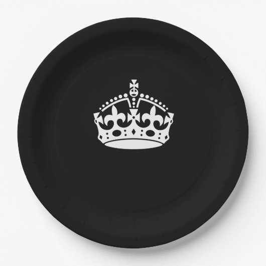 Calm Crown auf Black behalten Pappteller (Vorderseite)
