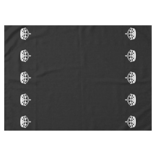 Calm Crown auf Black behalten Tischdecke (Vorderseite (Horizontal))