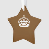 Calm Crown auf Brown behalten Ornament (Vorderseite)