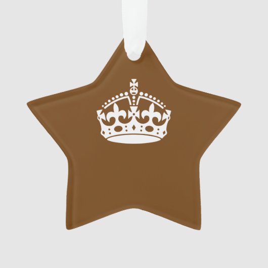 Calm Crown auf Brown behalten Ornament (Vorderseite)