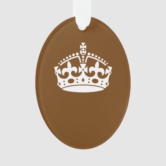 Calm Crown auf Brown behalten Ornament (Vorderseite)