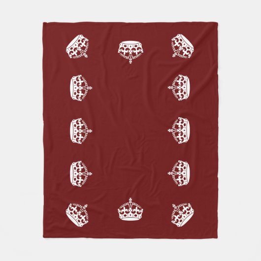 Calm Crown auf Burgund Red Decor behalten Fleecedecke (Vorderseite)