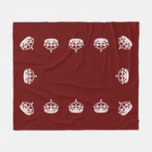 Calm Crown auf Burgund Red Decor behalten Fleecedecke (Vorderseite (Horizontal))