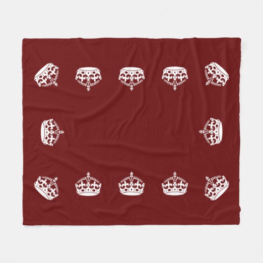 Calm Crown auf Burgund Red Decor behalten Fleecedecke (Vorderseite (Horizontal))