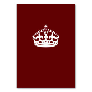 Calm Crown auf Burgund Red Decor behalten Tischnummer