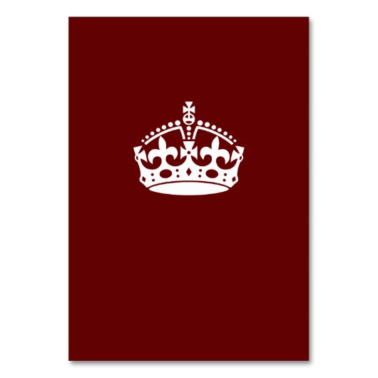 Calm Crown auf Burgund Red Decor behalten Tischnummer (Vorderseite)