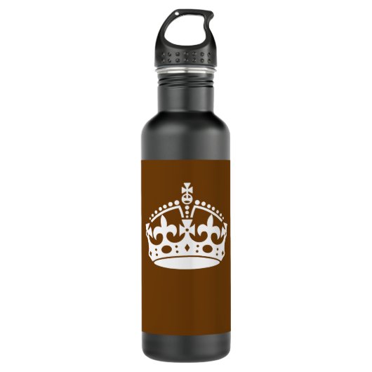 Calm Crown auf Schokoladenbraun behalten Edelstahlflasche (Vorderseite)