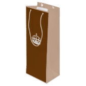 Calm Crown auf Schokoladenbraun behalten Geschenktüte Für Weinflaschen (Rückseite Schrägansicht)