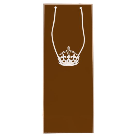 Calm Crown auf Schokoladenbraun behalten Geschenktüte Für Weinflaschen (Rückseite)