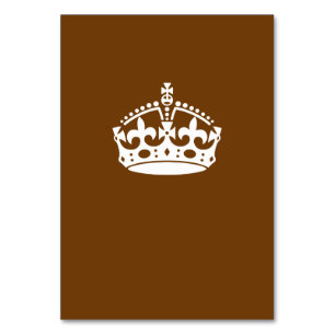 Calm Crown auf Schokoladenbraun behalten Tischnummer