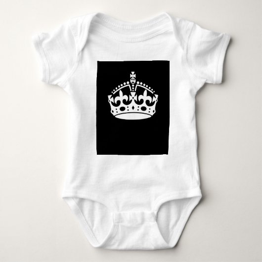 Calm Crown auf Solid Black behalten Baby Strampler (Vorderseite)
