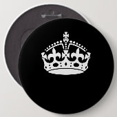 Calm Crown auf Solid Black behalten Button (Vorne & Hinten)