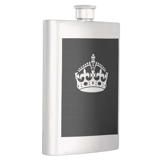 Calm Crown auf Solid Black behalten Flachmann (Rechts)