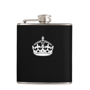 Calm Crown auf Solid Black behalten Flachmann