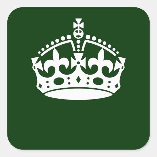 CALM CROWN behalten auf Forest Green anpassen Quadratischer Aufkleber (Vorderseite)