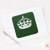 CALM CROWN behalten auf Forest Green anpassen Quadratischer Aufkleber (Umschlag)