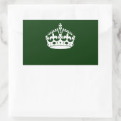 CALM CROWN behalten auf Forest Green anpassen Rechteckiger Aufkleber (Tasche)