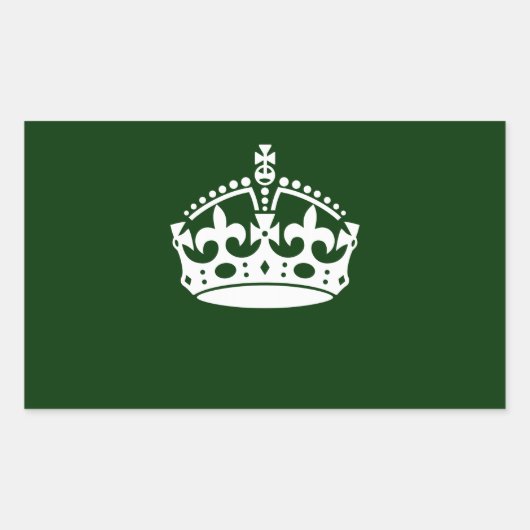 CALM CROWN behalten auf Forest Green anpassen Rechteckiger Aufkleber (Vorderseite)