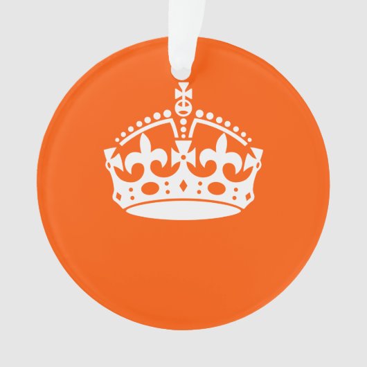CALM CROWN behalten auf Orange Anpassen Ornament (Vorderseite)