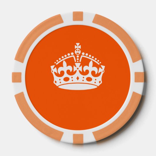 CALM CROWN behalten auf Orange Anpassen Pokerchips (Vorderseite)