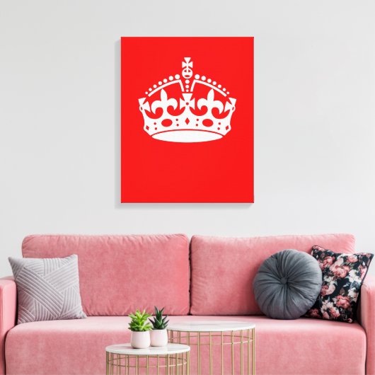 CALM CROWN behalten auf Red Customization Dies Leinwanddruck (Insitu (Wohnzimmer))