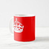 CALM CROWN behalten auf roter Dekoration Kaffeetasse (Vorderseite Links)