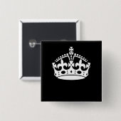 CALM CROWN behalten auf schwarzer Dekoration Button (Vorne & Hinten)