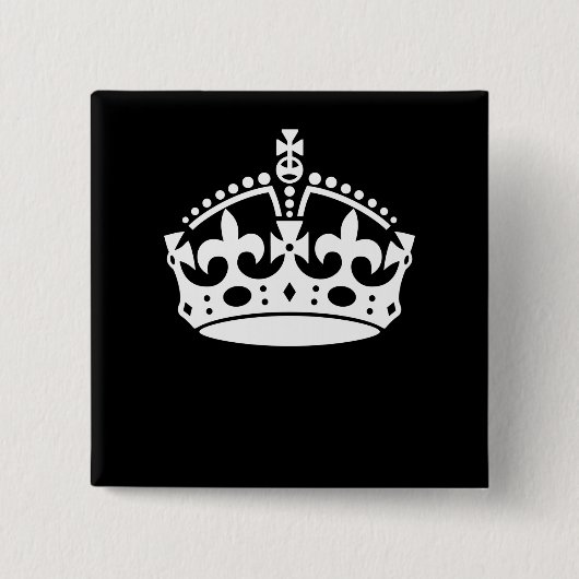 CALM CROWN behalten auf schwarzer Dekoration Button (Vorderseite)