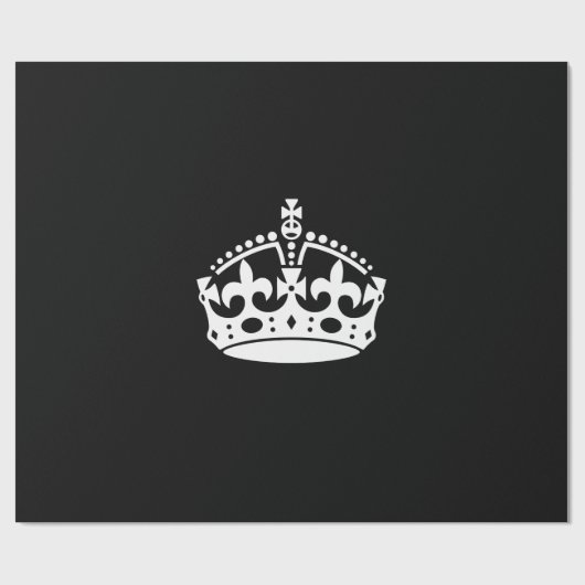CALM CROWN behalten auf schwarzer Dekoration Geschenkpapier (Flach)