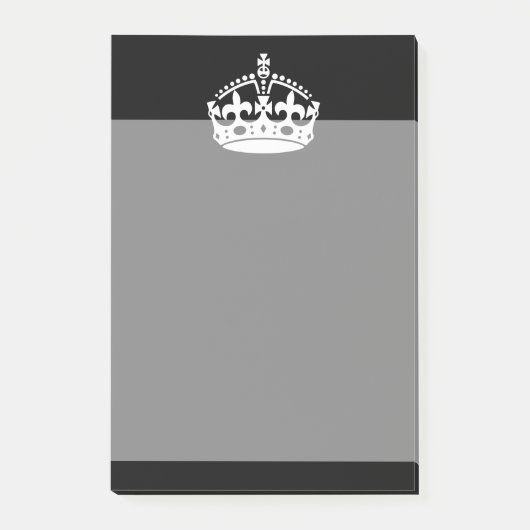 CALM CROWN behalten auf schwarzer Dekoration Post-it Klebezettel (Vorderseite)