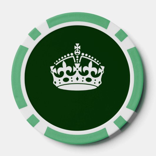 CALM CROWN behalten, wenn dies auf Green Customizi Pokerchips (Rückseite)