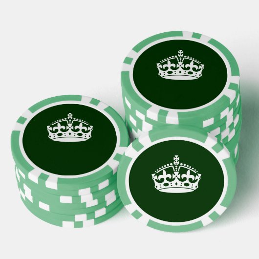 CALM CROWN behalten, wenn dies auf Green Customizi Pokerchips (Stapel)