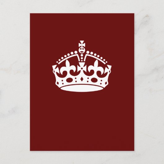 Calm Crown Burgundy Red Accent behalten Postkarte (Vorderseite)