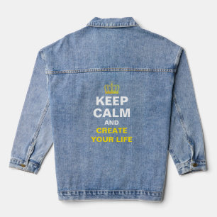 CALM & Crown gold behalten + Ihr eigener Text Jeansjacke