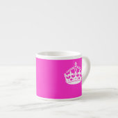 CALM CROWN Royal Icon auf Pink behalten Anpassen Espressotasse (Vorderseite Rechts)