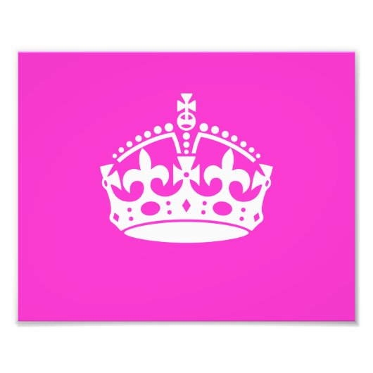 CALM CROWN Royal Icon auf Pink behalten Anpassen Fotodruck (Vorne)